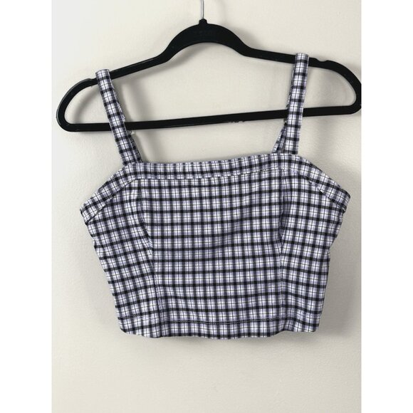 Hollister Tops - Hollister Y2K Purple Plaid M Crop Top Grunge Academia Prep Clueless Aesthetic